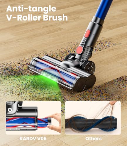 KARDV Cordless Stick Vacuum Cleaner 500W 40Kpa with LED Display and 60Mins Runtime