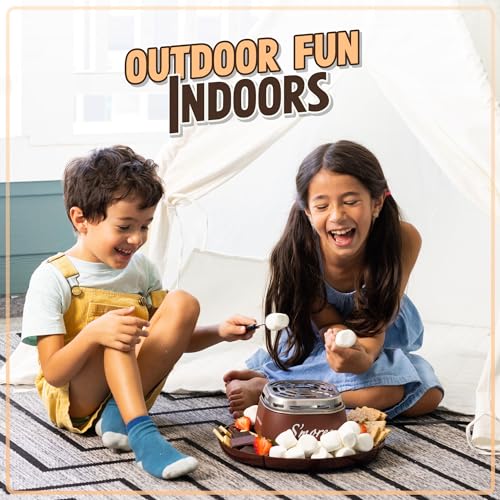 Tabletop Indoor Electric S'mores Maker Kit with Roasting Forks & Trays