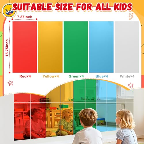 20-Pack Acrylic Sensory Wall Mirrors, Curved Reflective Bubble Panels