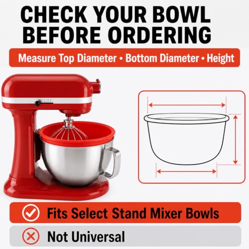2-Pack Silicone Mixer Bowl Liners with Vented Lids for 5qt and 7qt Bowls