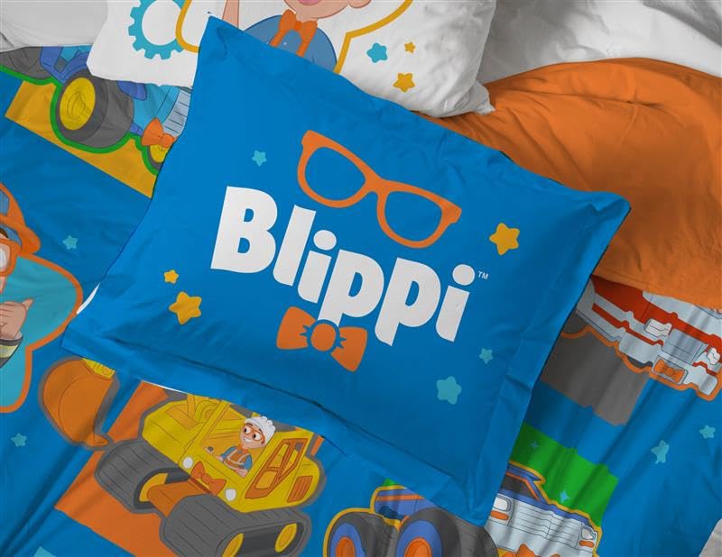 Full Bedding Set 7-Piece Truck Print Comforter and Sheet Set for Kids