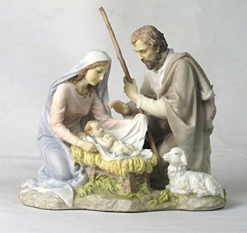 8.25 Inch Nativity Baby Jesus Mary Joseph Religious Figurine Light Color