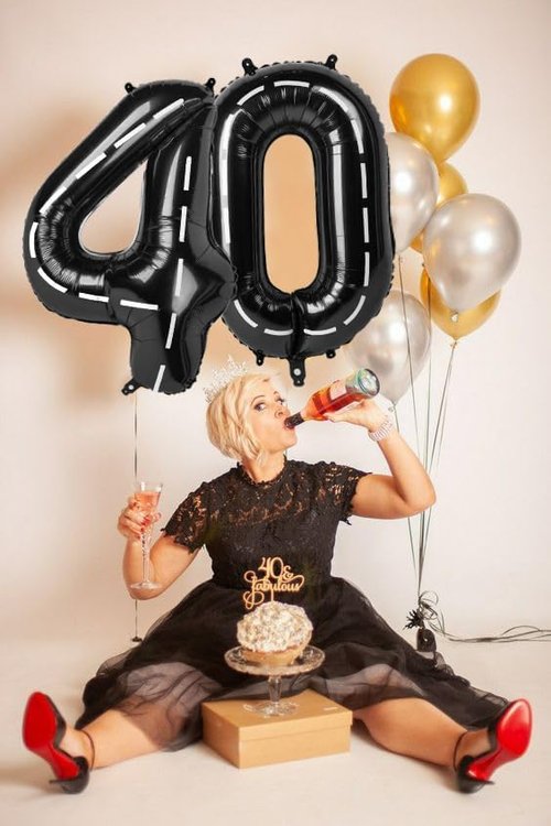 40-Inch Black Number Balloons by [Brand Name] - Perfect for 2nd, 12th, 21st Birthday & Celebration Decor