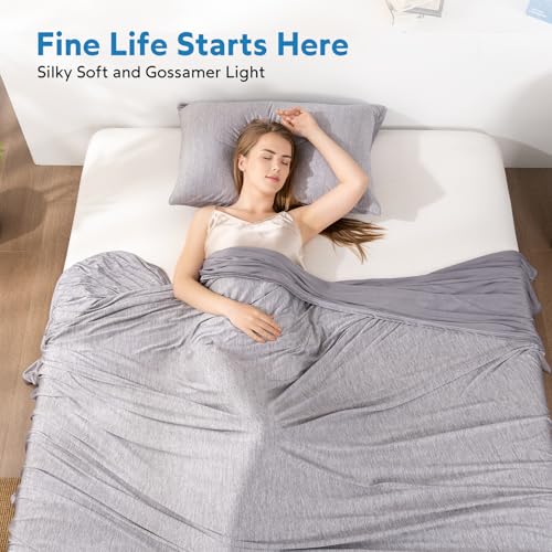 HOMFINE Dual-Sided Cooling Blanket for Hot Sleepers - Twin 60"x80", Grey