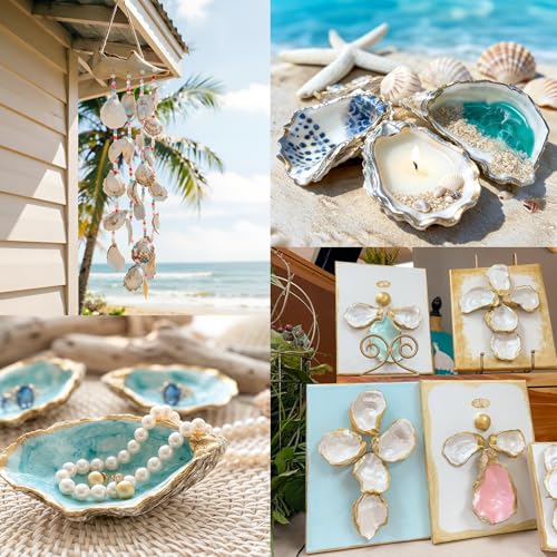 30 Pcs 4-5 Inch Natural Concave Oyster Shells for DIY Crafts & Decor