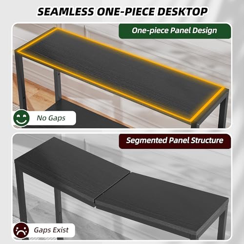 29.5-Inch Narrow Console Table with 3-Tier Shelves, Black Entryway Table