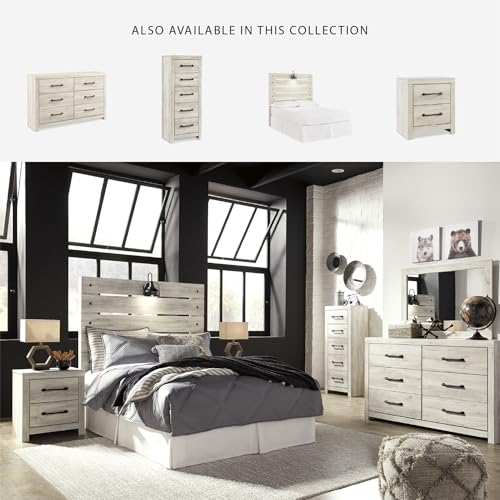 6-Drawer Farmhouse Dresser in White Wood, 59-Inch Bedroom Storage