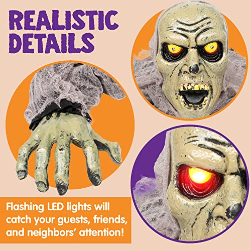 Animated Zombie Groundbreaker Halloween Decor with Sound & Flashing Eyes