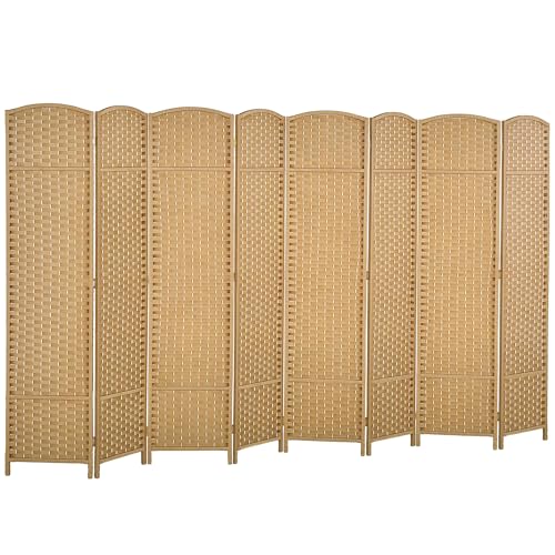 8-Panel Folding Room Divider, 5.6ft Tall Freestanding Privacy Screen