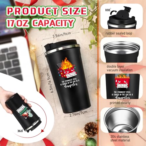 Xmas Skylety 10 Pcs Funny Dumpster Fire Response Tumblers 17oz for Office Gifts