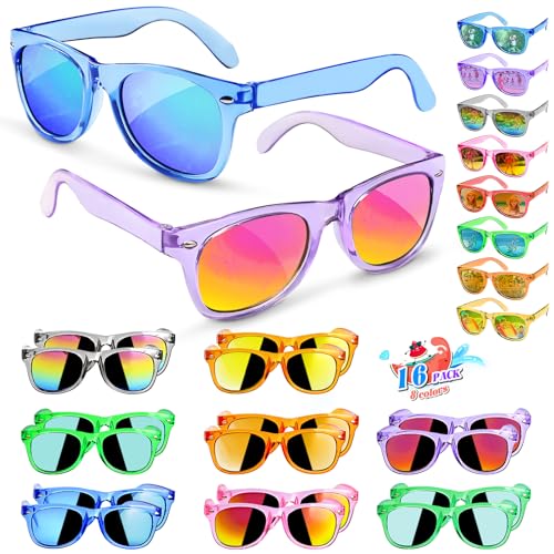 GKTZ Kids Neon Sunglasses 16-Pack UV400 Party Favors