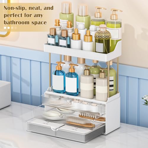 Clear Acrylic 3-Drawer & 2-Shelf Vanity Organizer - 1 Pack