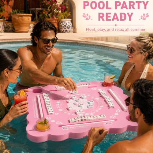 31.5" Floating Mahjong Pool Table - Waterproof EVA Game Mat for Summer