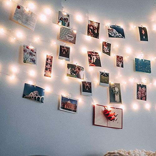 LECLSTAR Photo Clip String Lights 17Ft 50 LED Battery Operated Fairy Lights