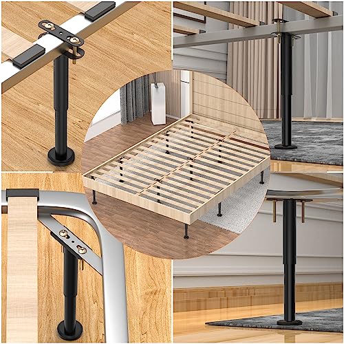 Adjustable Bed Support Legs 7.08-12.6 Inch - Heavy Duty Metal (4 Pack)