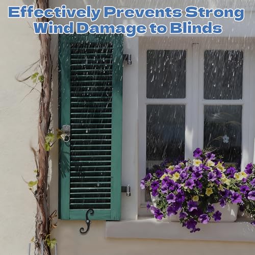 8-Pack S-Style Shutter Dogs, 6.3-Inch Decorative Iron Tiebacks, Black