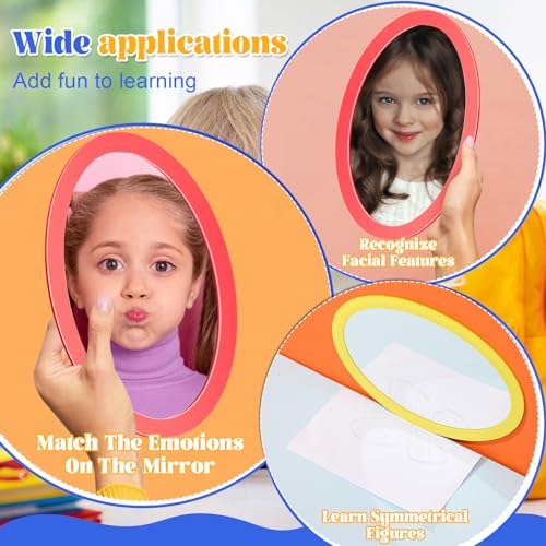 10 Pcs Small Oval Acrylic Mirrors, 4 x 6 Inch Shatterproof Craft Mirrors