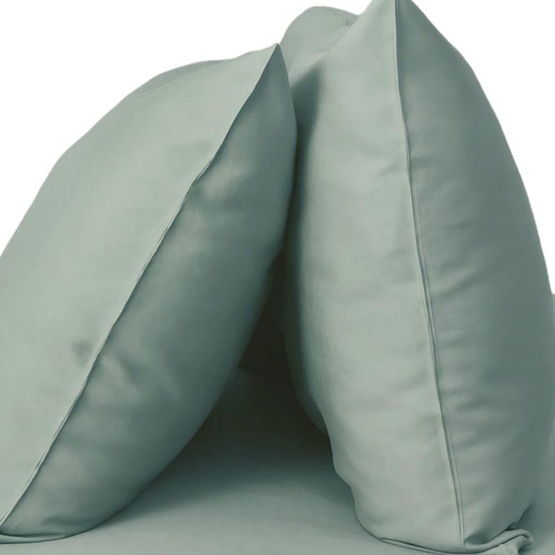 Cariloha Resort 2-Piece Sateen Pillowcase Set | Ocean Mist | Standard | Viscose Material | Breathable and Cooling Pillowcases for Hot Sleepers