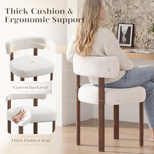 Upholstered Dining Chairs Set of 2, Mid Century Modern Kitchen Chairs