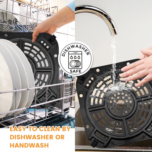 8.43-Inch Air Fryer Crisper Plate Replacement with Handle and Rubber Feet