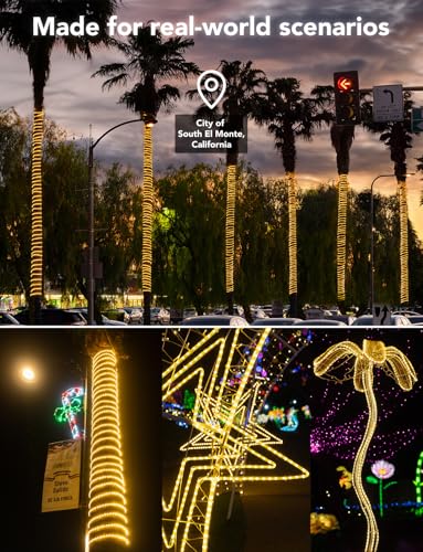 10ft LED Rope Lights, Waterproof Outdoor Flexible Lighting for Garden Patio