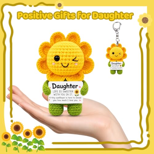 Crochet Sunflower Keepsake Doll - Heartfelt Daughter Gift from Mom & Dad