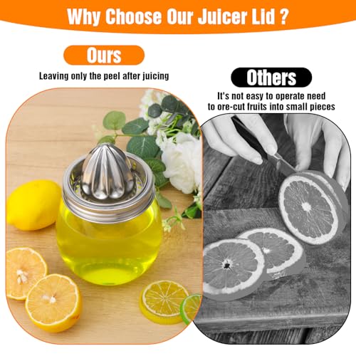 4-Pack Stainless Steel Mason Jar Juicer Lids for Wide Mouth Jars