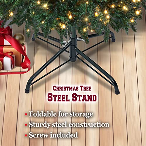 Folding Steel Christmas Tree Stand Base for 4-6 Ft Artificial Trees