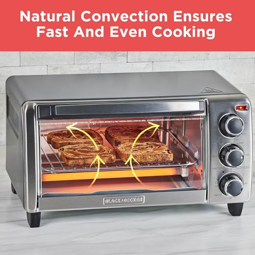 Compact 4-Slice Countertop Toaster Oven with Timer & Removable Crumb Tray