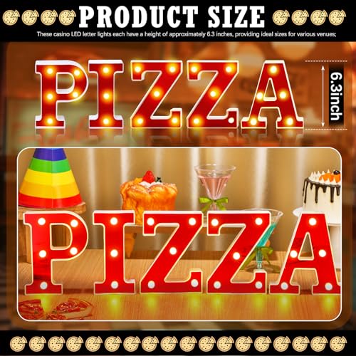 Aurelema 6.3" Pizza Light Up Marquee LED Sign - Heartwarming Party Decor