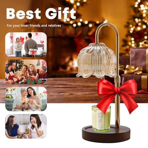 Electric Candle Warmer Lamp with Dimmer & Timer, Height Adjustable Wax Lamp