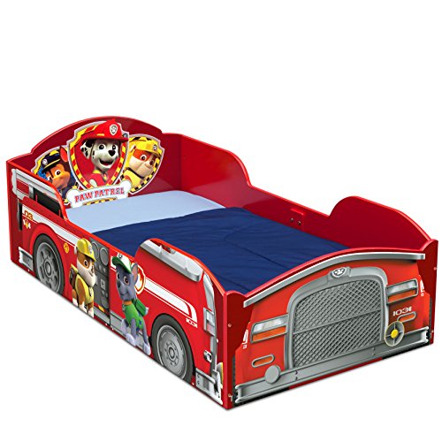 Sturdy Wood Toddler Bed with Guardrails and Rescue Adventure Theme