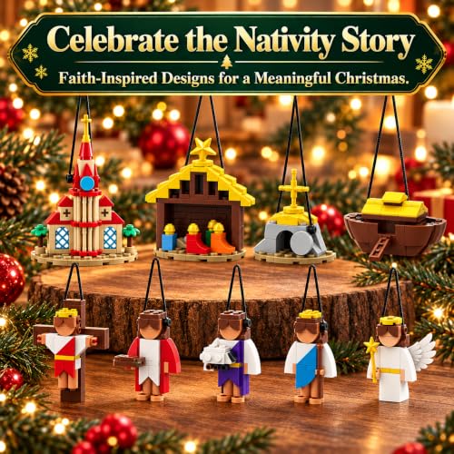 Jesus Nativity Advent Calendar Building Set – 24 Mini Ornaments with 704 Pieces