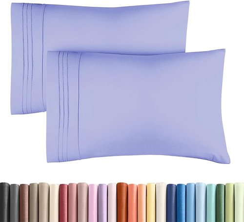 King Standard Pillow Cases by King - Ultra-Soft Hotel Quality Covers | Fade-Free & Wrinkle-Resistant - Lavender - Set of 2