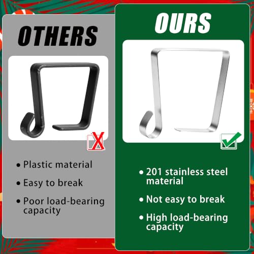30 Pack Stainless Steel Banister Clips for Stair Railing & Holiday Decorations