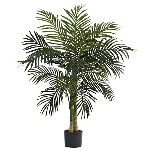 4ft Artificial Golden Cane Palm Tree - Lush Indoor Faux Plant