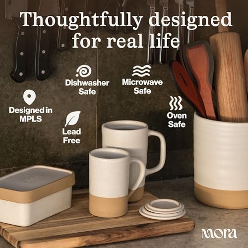MORA Large Tea Mug with Loose Leaf Infuser & Ceramic Lid - Thyme, 18oz