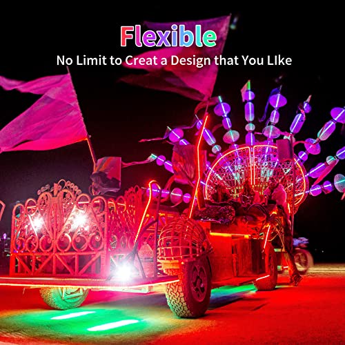 Flexible EL Wire Neon Light Kit, 9.84ft Battery Operated Glowing Wire