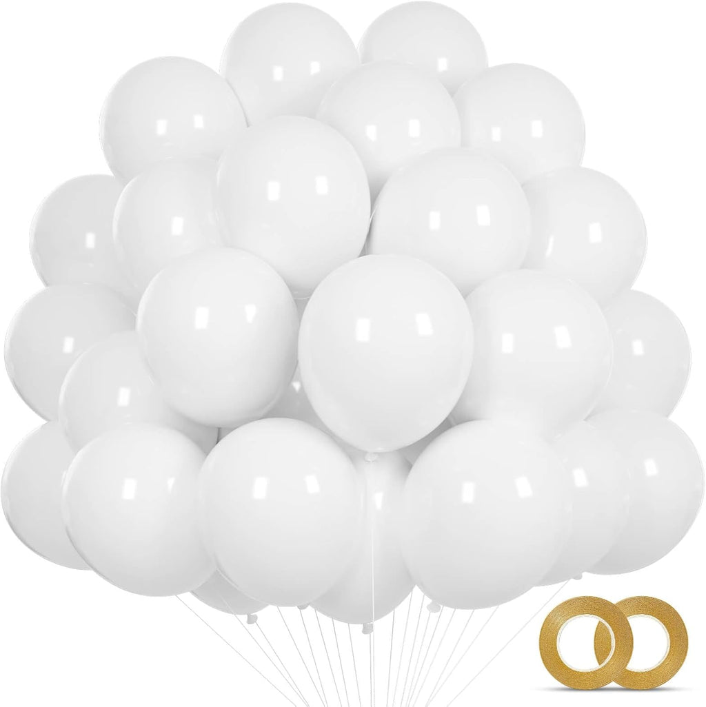 White Balloons - 110 Pcs Mini 5-Inch Latex Balloons for Weddings, Birthdays & Baby Showers
