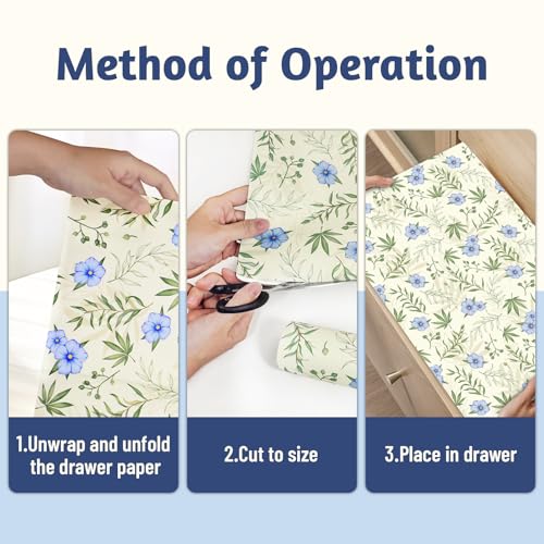 Fresh Linen Scented Drawer Liners - 6 Sheets (14.3 x 19.6 Inch)