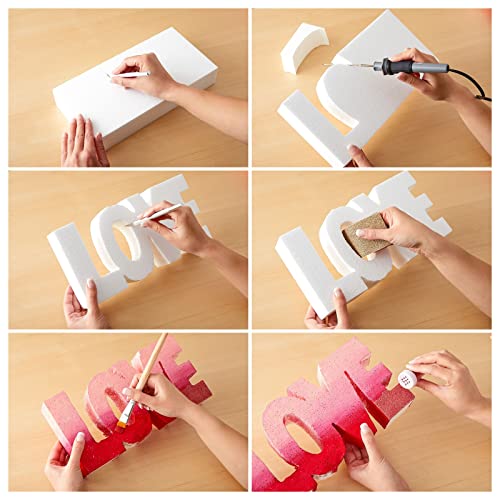White Craft Foam Blocks, 12 x 6 x 1 Inch - 6-Pack for DIY Floral Projects