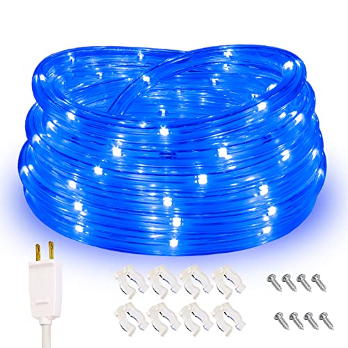 16ft Blue LED Rope Light, ETL Waterproof Connectable Outdoor Lighting