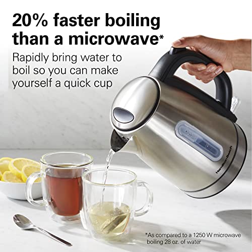 Hamilton Beach 1.8 Quart Stainless Steel Electric Tea Kettle with LED Light Ring