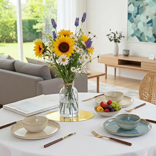 12 Pack 10-Inch Round Gold Acrylic Mirror Centerpieces for Tables and Walls