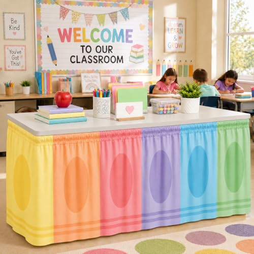 Cinrobiye Classroom Desk Skirt 14FT x 30 Inch for Teacher Desks & Tables