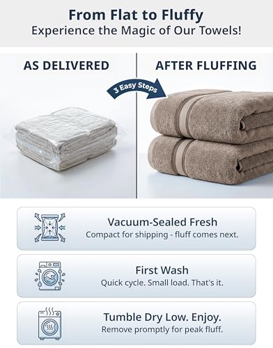 Oversized Cotton Bath Sheets - 35" x 66" Soft Absorbent Towels - 4 Pack