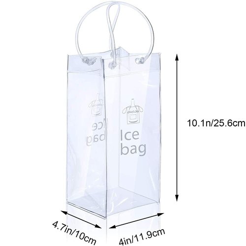 Ice Wine Bag Portable Collapsible Clear Wine Pouch Cooler with Handle for Party,Outdoor,Champagne,Cold Beer,White Wine,Chilled Beverages,Iced Drinks 3 Pack (3)