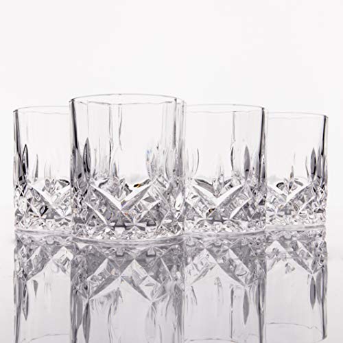 LEMONSODA Crystal Cut Old Fashioned Glass Set - 10oz/12oz, Set of 2, Lead-Free Rocks Glasses for Whiskey & Cocktails