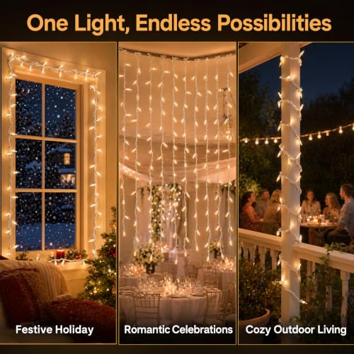 TERSHEEN 100 Count Christmas String Lights 21ft White Wire Incandescent Decor