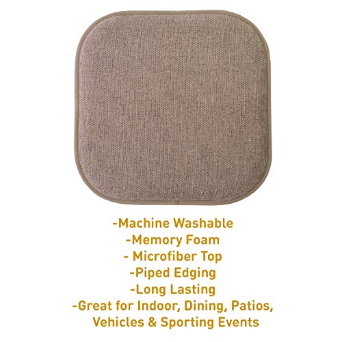 Memory Foam Chair Pads, 16x16 Inch Honeycomb Seat Cushions, 4 Pack